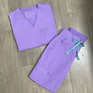 Figs Lilac Dawn XXS/XXSP Scrubs Set